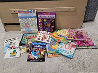 Full lot laid out showing books and activity kits