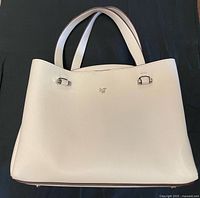 Front view of bone Nine West tote handbag