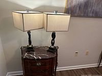 Front view of both lamps on table
