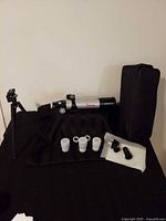 Entire lot showing telescope, tripod, eyepieces, diagonal and case