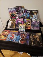 All books arranged on table showing covers