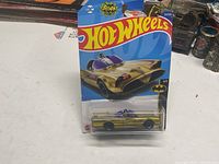 Front view of sealed Hot Wheels Batman TV Series Batmobile blister pack