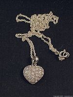 Necklace laid out showing chain and pendant