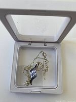 Necklace in open display box showing overall item