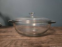 side view of casserole with lid on