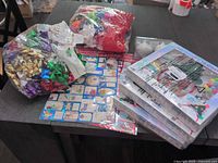 All items grouped: bows, labels, headband kits, shakers