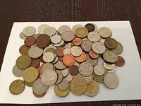 Pile of assorted coins showing variety of metals and sizes