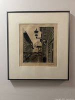 full view of framed woodblock print