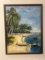 Full view of framed painting on wall