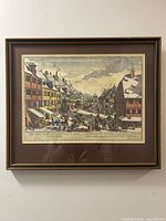 Full view of framed colour engraving