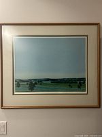 Full view of framed print on wall