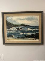 full view of framed painting on wall