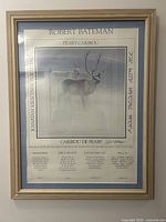 Framed Robert Bateman Peary Caribou poster