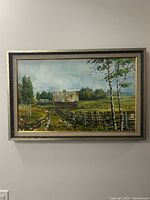 Full view of framed painting on wall