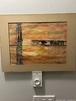 Full view of the unframed Savoie watercolour with matting