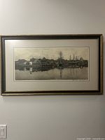 Full view of framed print on wall