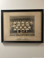 Full view of framed photo on wall