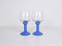 Front view of both wine glasses showing overall design