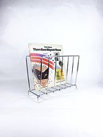 Rack front view with vinyl record for scale