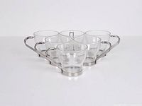 Front angled view showing all six cups nested in a semicircle