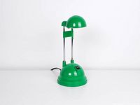 front view of green halogen desk lamp