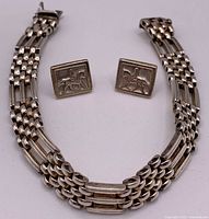 Bracelet with earrings displayed together