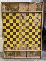 Front side showing yellow and brown checker pattern