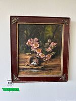 Framed oil painting front view