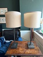Front view of both matching lamps on table