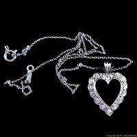 Full view heart pendant on chain