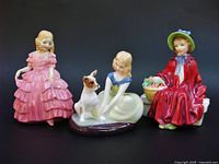 Front view of all three figurines