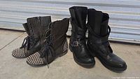 Both pairs of combat boots side by side