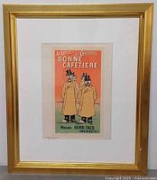 Full view of framed lithograph