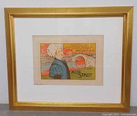 Framed lithograph overall view