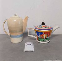 Sandle teapot and Susie Cooper hot water pot front view