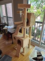 Full view of cat tower showing overall design and height