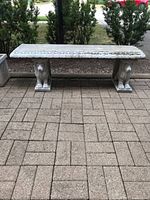 Full view of assembled concrete bench