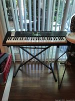 Front view of keyboard on stand