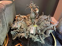 Top view of chandelier showing overall structure and sockets