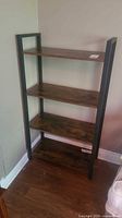 Full front view of 4-tier bookshelf