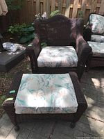 Armchair and ottoman full view