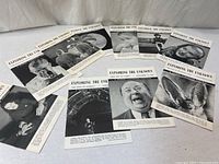All ten pamphlets laid out showing variety of covers
