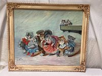 Full view of framed cat orchestra painting