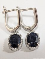 Front view showing sapphires and settings