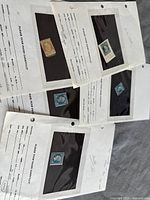 Overview of five mounted Napoleon III stamps