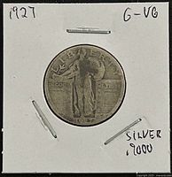 Obverse of 1927 Standing Liberty quarter in 2x2 holder