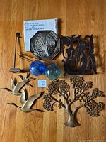 Group shot showing all items on wood floor