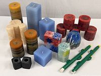 Full assortment of candles and holders displayed