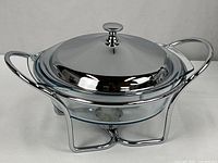 Complete food warmer set assembled