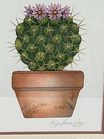 Close-up of cactus watercolor showing detail and color